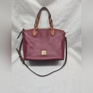 Donney & Bourke Heidi Satchel In Mulberry/Tan Leather